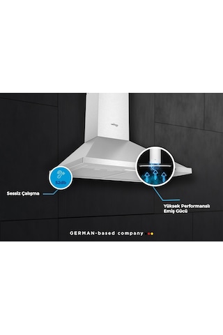Tommatech TDP6001IM Piramid 60 CM Duvar Tipi Davlumbaz Inox