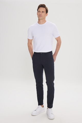 AC&Co / Altınyıldız Classics Erkek Sıyah Slim Fit Dar Kesim Yan Cepli Pamuklu Esnek Armürlü Pantolon Siyah