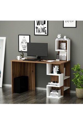 Twist Çalışma Masası - Ceviz / Beyaz Ceviz / Beyaz Beyaz - Ceviz