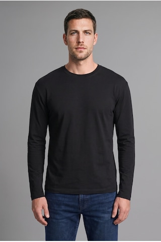 Defacto %100 Pamuk Regular Fit Bisiklet Yaka Kontrast Detaylı Uzun Kollu Basic Tişört H8358ax26aubk81 Siyah-bk81