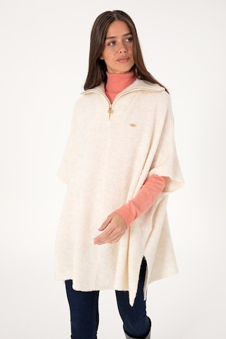 U.S. Polo Assn. Kadın Krem Fermuarlı Triko Panço 50293175-VR071