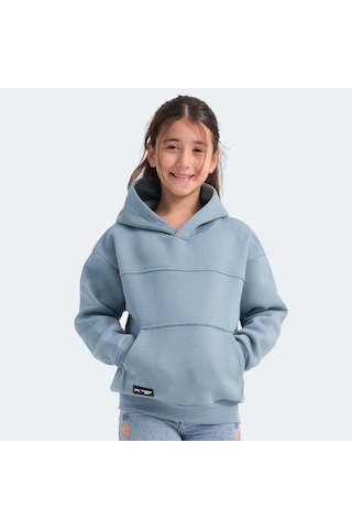 Slazenger LENE Çocuk Kapüşonlu Cepli Mavi Sweatshirt