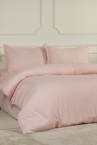 Elart Diana Nevresim Takımı Çift Kişilik Ranforce Lastikli Çarşaf 4 Parça 200x220 Cm Pudra Pudra