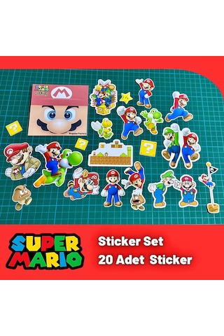 Super Mario Sticker Set 20 Parça