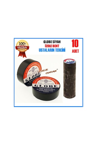 Globe İzole Bant Siyah 10 Adet Globe İzole Bant Siyah 10 Adet