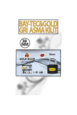 Gri Asma Kilit Bay-tec & Gold 38 Mm 3 Anahtarlı