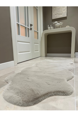 Ultra Soft Bej Yumuşak Dokulu Peluş Halı Çift Kafa Post