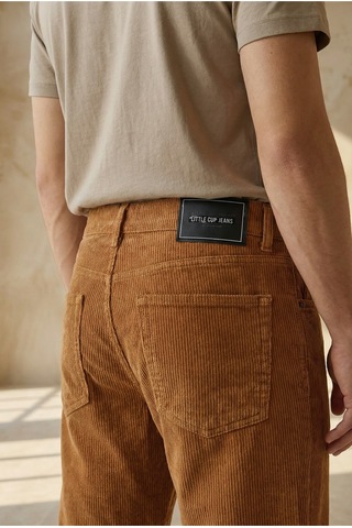 Little Cup Jeans Co Erkek Baggy Fit Rahat Kalıp Camel Kadife Pantolon