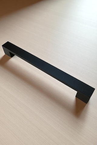 Safran Kalın Alüminyum Metal Lüks Modern Mobilya Çekmece Mutfak Dolabı Kulpu Siyah 224mm 5 Adet Siyah