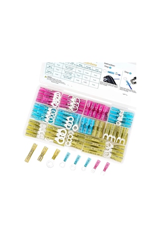 120pcs Isı Büzülme Tel Konektörleri, Otomotiv Deniz Elektriksel Terminalleri Kıvrım Konektör Halkası Çatal Kürek Ekleri