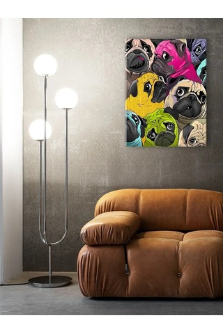 Fluid Mopslar Numara İle Boyama Tablosu Altın Varaklı Tuval 40x50 144816926