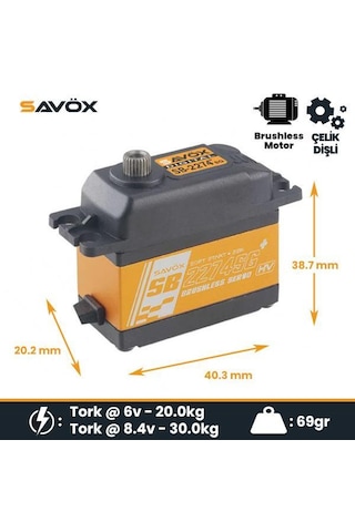 Savox Sb2274sgp Digital Servo Brushless Motor With Soft Start High Voltage Çelik Dişli