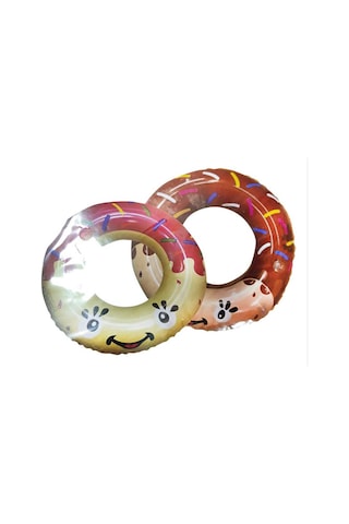 Donut Çocuk Yüzme Simidi 70 Cm Havuz Ve Deniz Simiti 6-9 Yaş Şişme Yüzme Oyuncağı Kahverengi