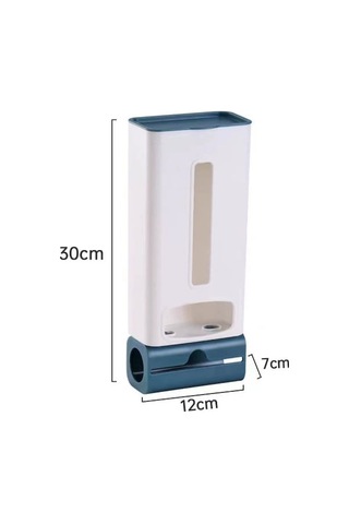 Didadodo Beyaz Çöp Poşeti Kutusu - 50 Poşetlik, 12x7x30 Cm, Mavi Mutfak Düzenleyici Mavi