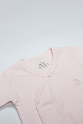 Bistyle Organik Natural Basic Style Kruvaze Uzun Kol Body Bs17102 Pembe