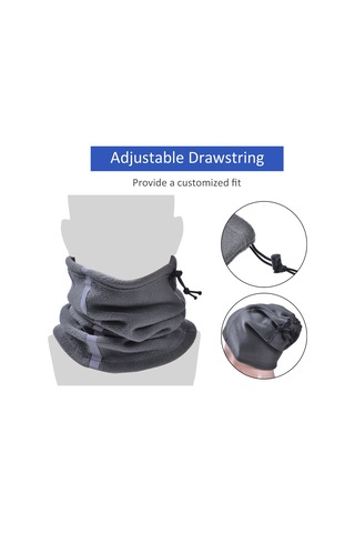 Geeroyoo Kış Polar Fleece Isı Sağlayan Bisiklet Turizm Kayak Yüz Korumalı Yaka Bandı Reflektörlü Turuncu Portakal