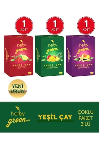 Herby Yeşil Çay Deneme Paketi 3 x 18'li