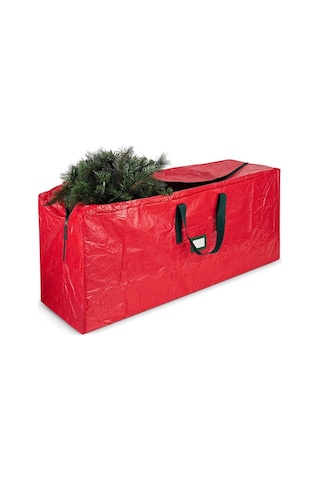 Novahub Su Geçirmez Yılbaşı Ağacı Saklama Çantası - Dayanıklı Pe, Renkli Etiket Penceresi Kırmızı Kırmızı