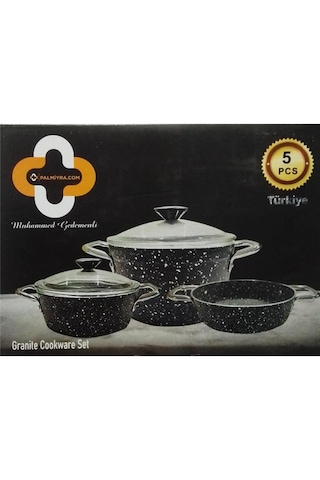 Palmiyra 21025 Granit Mini 5 Parça Tencere Seti Açık Gri
