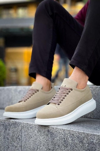 Ay Mood Jy814 Axel Bağcıklı Süet Erkek Günlük Sneaker Ayakkabı Sbt Krem