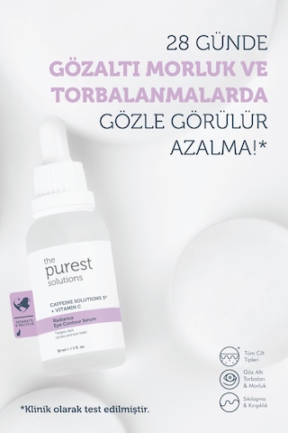 The Purest Solutions Göz Çevresi Bakım Seti, Kafein ve Retinol ile Aydınlık Göz Altı Görünümü, 2’li Set