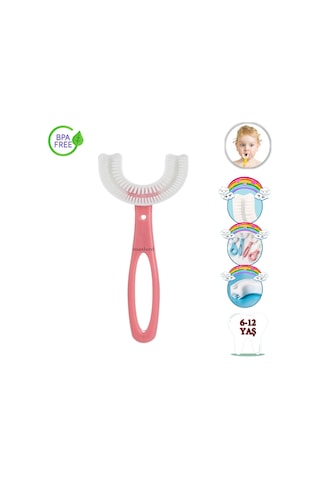 Mas Lord U Tipi Yeni Nesil Diş Fırçası - Pembe - Düz Model  6-12 Yaş