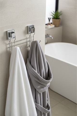Tekno Tel Ef-252 Krom 4'lü Askı Bornozluk Yapışkanlı/vidalı Deliksiz Metal Banyo Havluluğu Krom