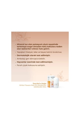 TheLifeCo Doğal Roll-on Deodorant Cherish 60 ML + White Cedar 60 ML + White Flowers 60 ML