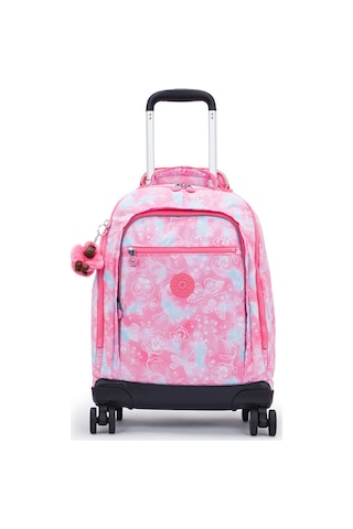 Kıplıng New Zea 8 Tekerlekli Okul Çantası Pembe Garden Clouds