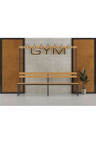 Ayakkabılıksız 6 Ayaklı Tek Taraflı Bank, 9 Kanca, 200x43x170 Cm, Spor Bankı