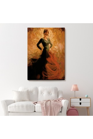 Flamenko Dansçısı Kadın Dekoratif Duvar Tablosu-6425 35 X 50