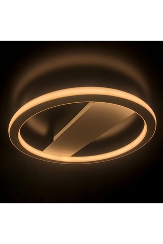 Tavan Tipi Led Avize Plafonia Transparent Daire 40cm Siyah - Sarı