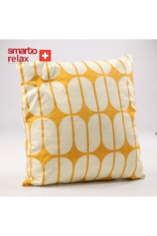 Smarto Relax Içi Dolgulu Kırlent 45x45 Cm Kare Salon & Berjer Kırlenti - Smr-kır-005 Beyaz - Sarı