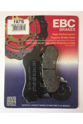 Ebc Fa716 2017-2021 Honda CB 125 F Uyumlu Ön Fren Balatası Organik Balata