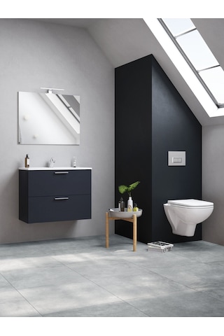 VitrA Mia 75100 Banyo Dolabı Seti Çekmeceli 80 Cm Antrasit Çok Renkli