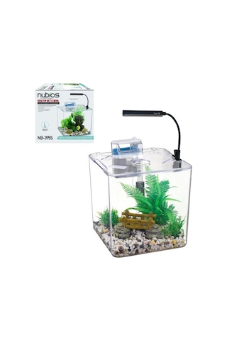 Ilkeshop Nubios Masasüstü Akvaryum Seti 13,5 L Küp Ilkeshop Nubios Masasüstü Akvaryum Seti 13,5 L Küp