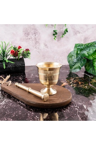 Dmt Gaziantep Bakır Pirinç Döküm Havan Eli Kalınlık:0,6mm Ağız Genişli 6,5cm Ağırlık:0,900gr Çok Renkli