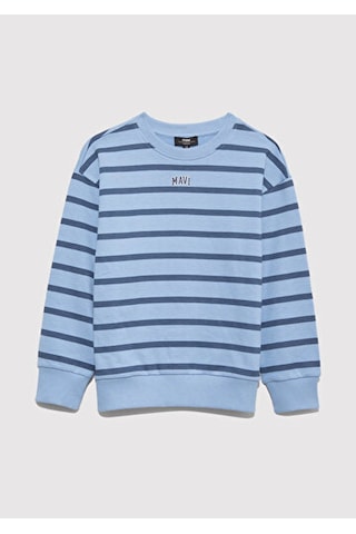 Mavi Logo Baskılı İndigo Erkek Çocuk Sweatshirt M6s10144-90780 Indigo