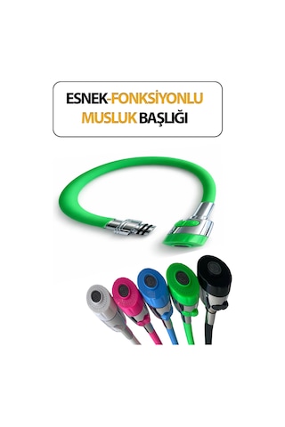 Oynar Başlıklı Spiral Esnek 2 Fonksiyonlu Lavabo & Mutfak Musluk Ucu Yeşil Renkli Musluk Başlığı