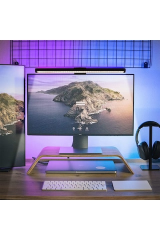 Vkemall Monitör Işık Şeridi, Göz Koruyucu, 15 Renkli Mod, Parlaklık Ayarlanabilir, Usb 5v, Siyah Diğer