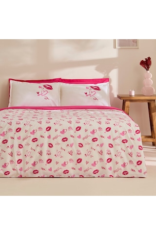 Karaca Home Luvio %100 Pamuk Çift Kişilik Nevresim Takımı Pembe Pembe