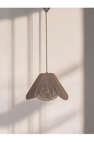 Hasır El Yapımı Bohem Çiçek Şekilli Rustik Avize - Vizon Vizon