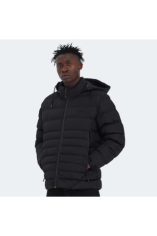 Slazenger HADI IN Erkek Kapüşonlu Şişme Siyah Mont & Kaban