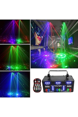 Ysh503 Profesyonel Lazer Parti Işığı 21 Lens Rgb Sahne Aydınlatması Sese Duyarlı Uzaktan Kumandalı