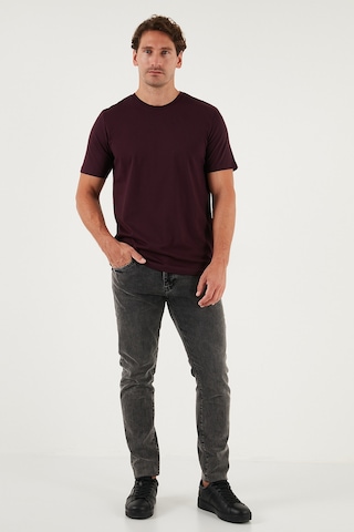 Buratti Pamuklu Regular Fit Bisiklet Yaka Erkek T Shirt 59020204 Vişne