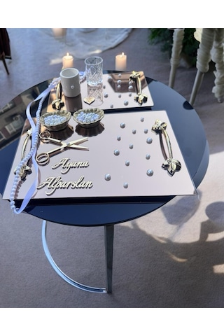 Tycho İncili Söz Nişan Yüzük Tepsisi İncili Kurdale Hediye Gold