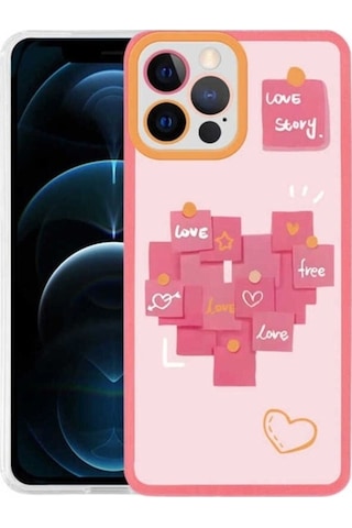 Apple Uyumlu iPhone 13 Pro Kılıf Zore M-fit Desenli Kapak Love Story No2