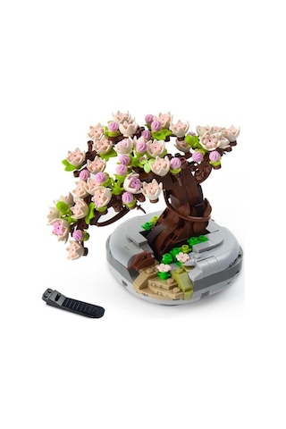 Bonsai Ağacı Sukulent/sakura Saksı Bitki Yapı Blokları Seti, Hediyeler İçin Yapay Çiçek İnşaat Kitleri, Yetişkinler/gençler İçin Kendin Yap Buket Yapı Tuğlaları Sakura 20beyazcipso