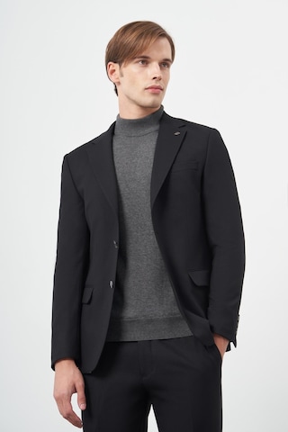 İmza Siyah Armürlü Mono Yaka Tam Astar Esnek 6 Drop Slim Fit Classic Takım Elbise 1001245175 Siyah