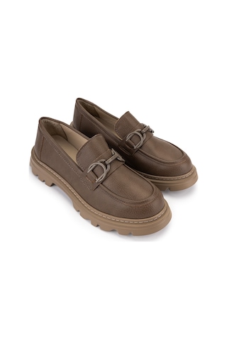 Tamer Tanca Kadın Vegan Bej Loafer Ayakkabı 817 2397 Bn Ayk Sk23/24 Vızon Fltr Vizon